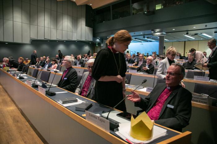 Länken går till evangelisk-lutherska kyrkans sida om kyrkans organisation och beslutsfattande